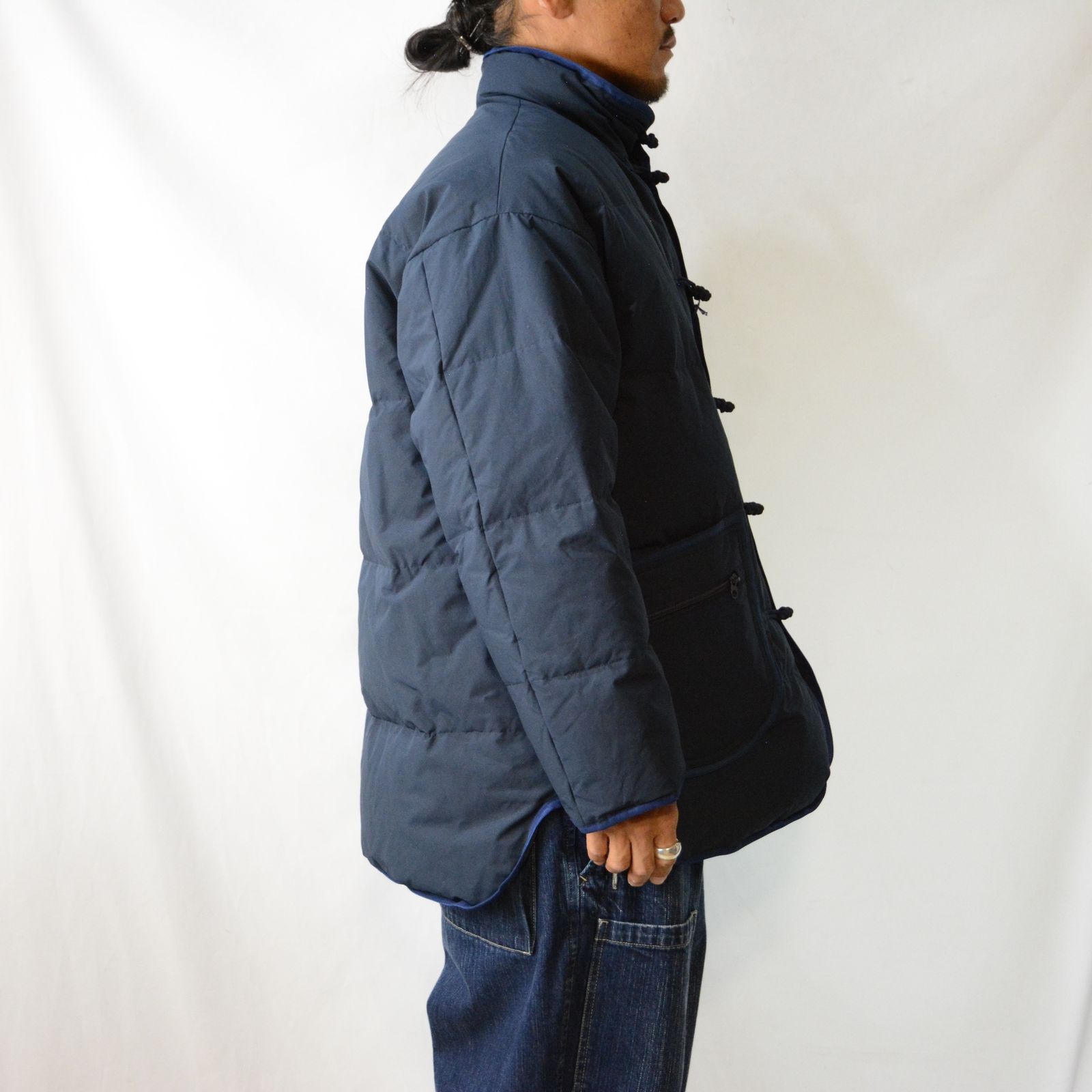 Porter Classic - CHINESE DOWN JACKET (NAVY) - チャイナ ダウン