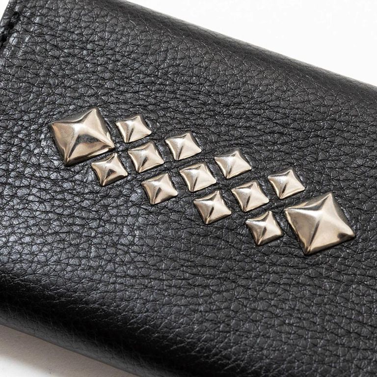 CALEE - STUDS LEATHER MULTI CASE WALLET (BLACK) / スタッズレザー 