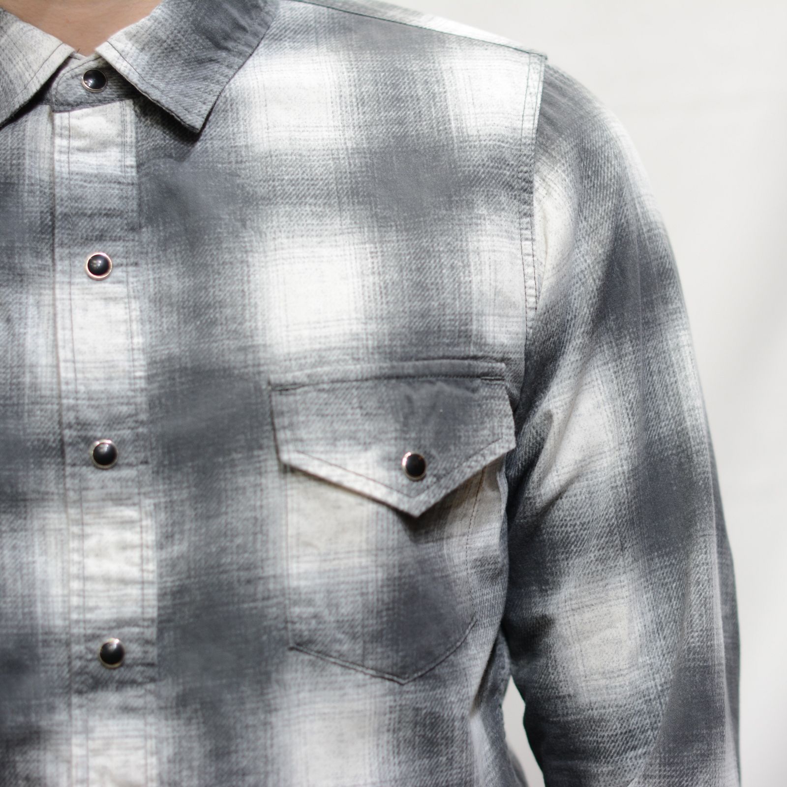 MINEDENIM - Smoky Ombre Check Western SH | chord online store MINEDENIM - Smoky Ombre Check Western SH | chord online store