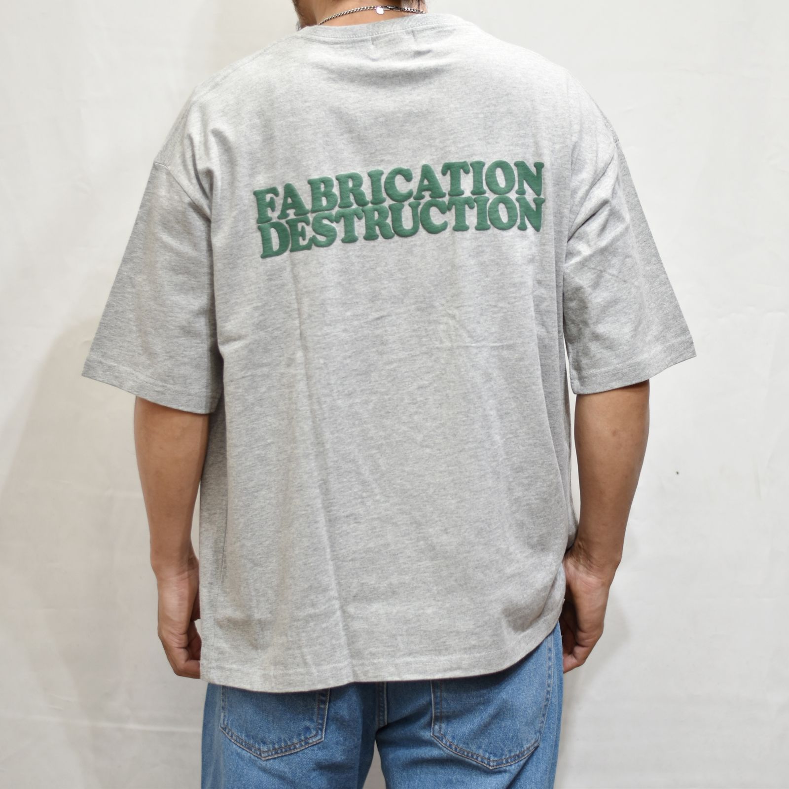 CUTRATE FLAME FLOCKY LOGO DROPSHOULDER S/S -T-SHIRT (MIX GRAY)