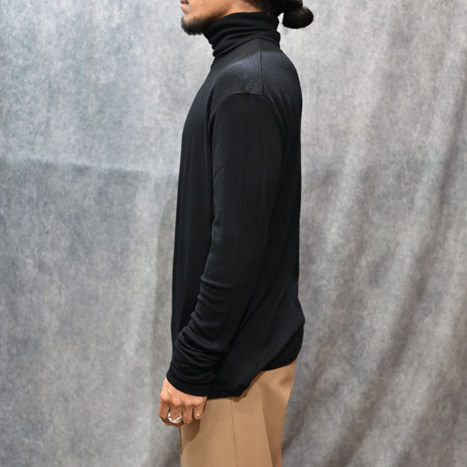 Wool Turtleneck L/S Pullover （BLK）｜ウール タートルネック｜2510-4001