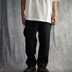 JAPAN LINEN HERRINGBONE EASY SLACKS (BLACK) / リネンヘリンボーンイージースラックス