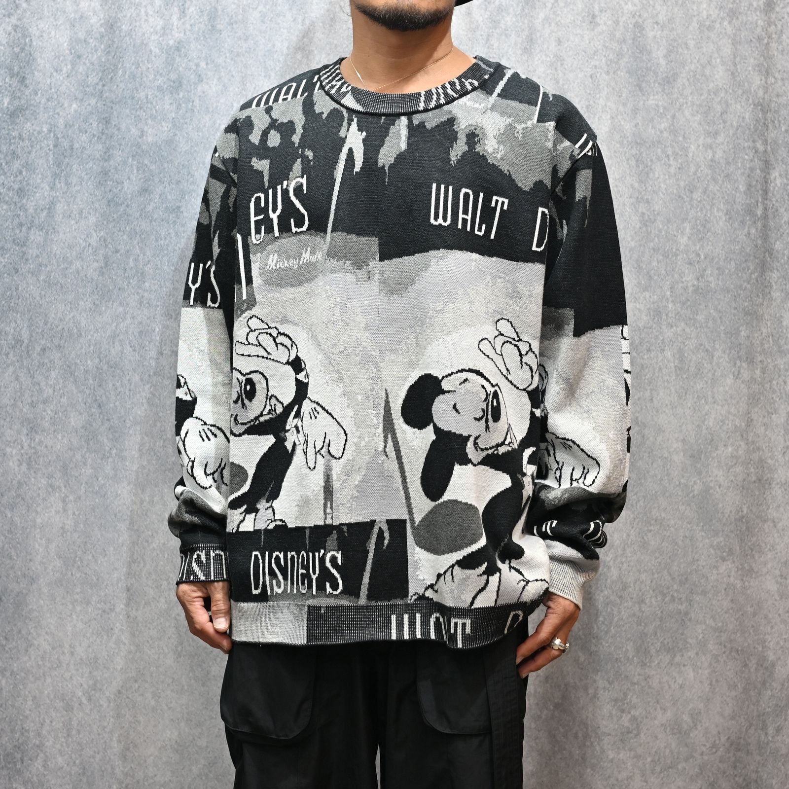 DISNEY VP / PC KNIT COLLECTION CREWNECK  (MICKY/BLACK)｜ディズニー ニット （ミッキー/ブラック） DP-030-3673-10