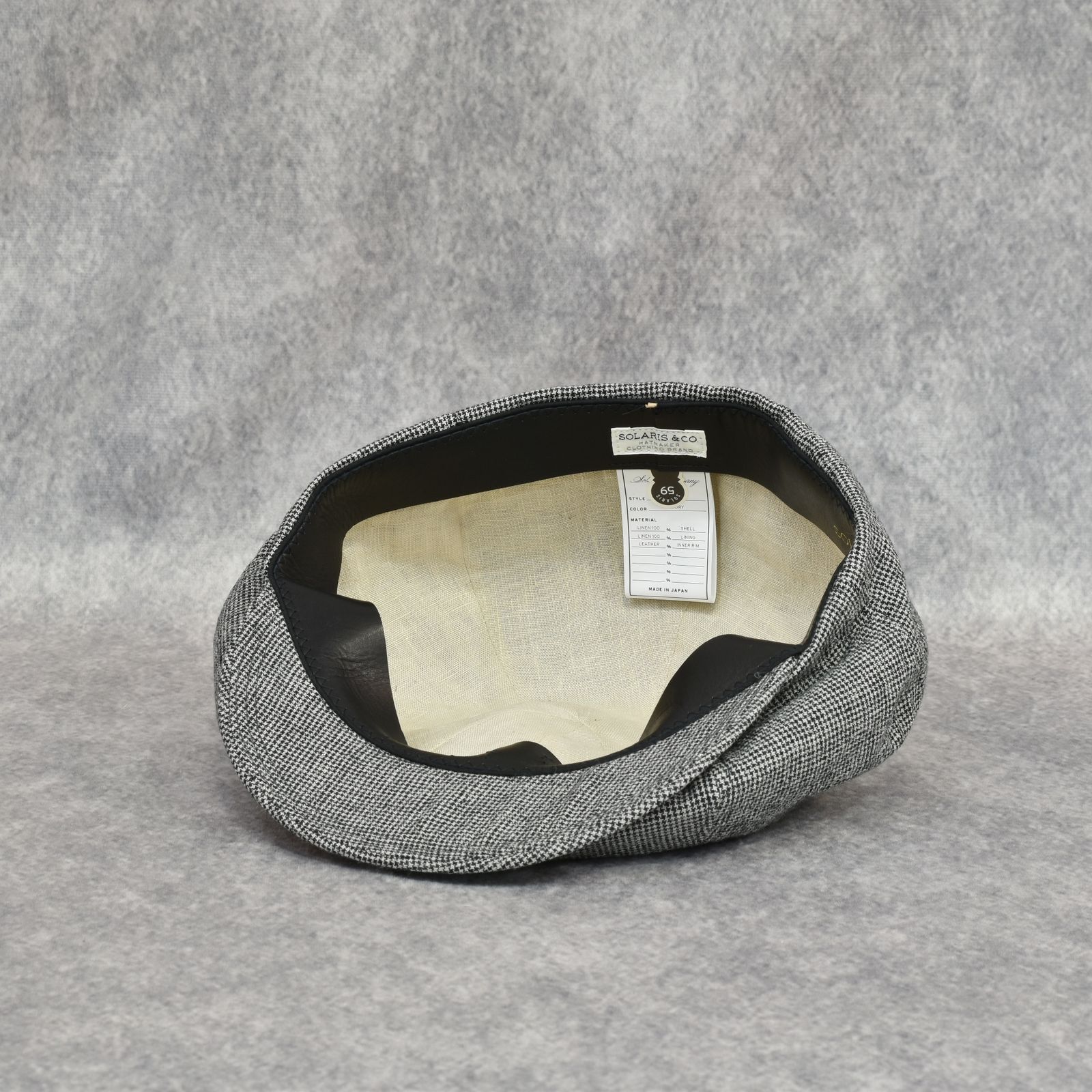 Linen Houndstooth Casquette "OLDBOY" (IVORY) / 千鳥格子 キャスケット