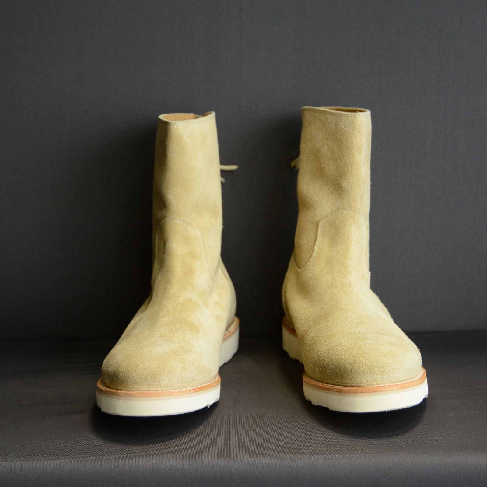 MINEDENIM - Suede Leather Back Zip Boots （BEIGE） / スエード ...