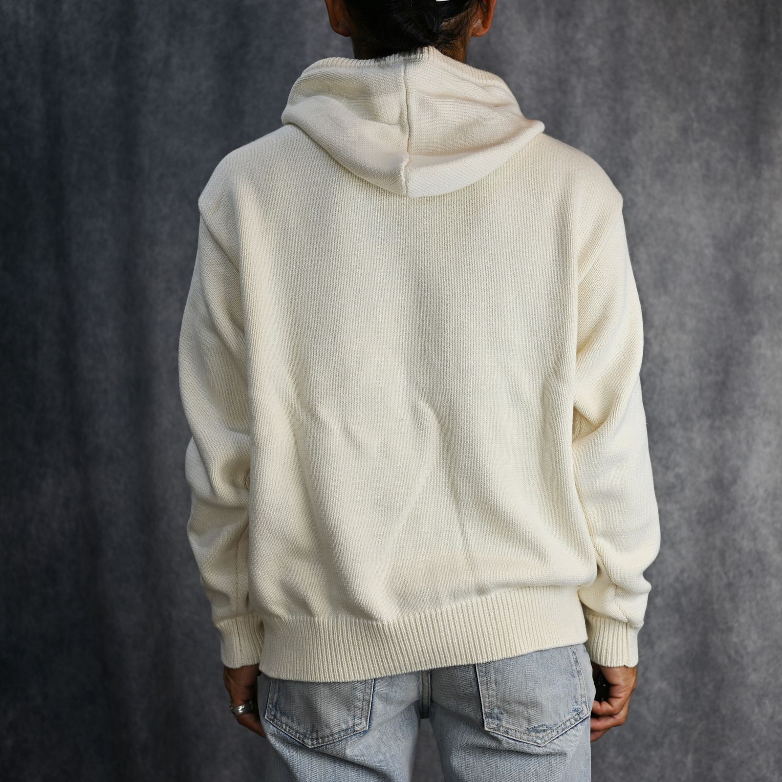 Logo Knit Hoodie （WHITE） / ロゴニット フーディー （ホワイト）