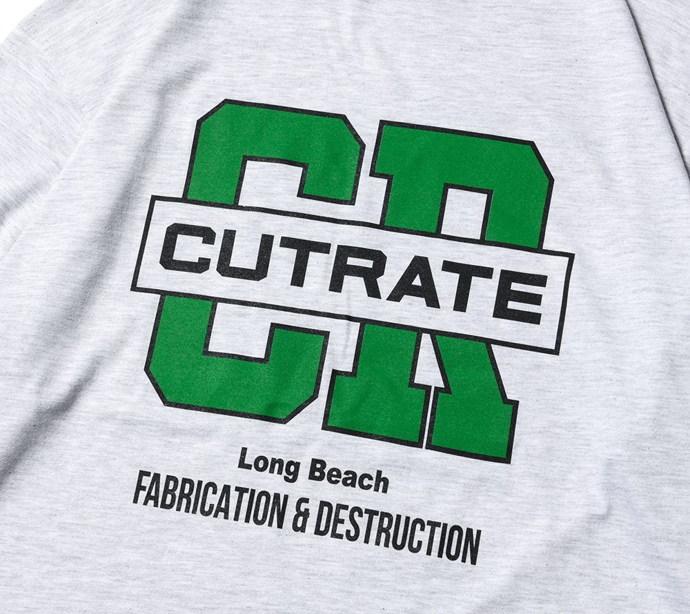 CUTRATE FOOTBALL TEAM LOGO DROPSHOULDER S/S T-SHIRT (ASH GRAY)
