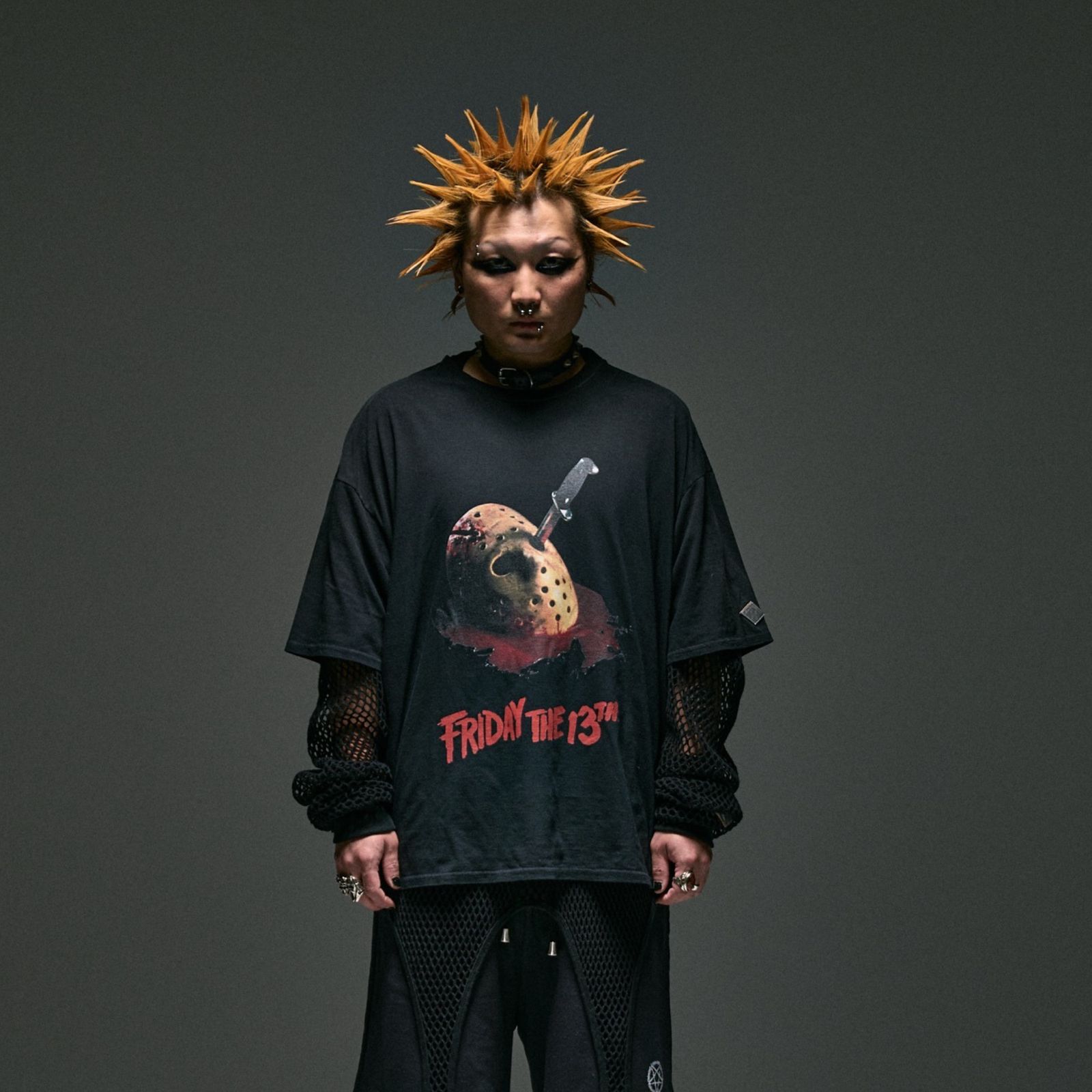 x FRIDAY THE 13TH VINTAGE EFFECT T-SHIRT 01 (BK)｜13日の金曜日 半袖Tシャツ｜PD26MC01