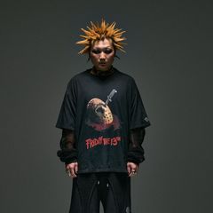 x FRIDAY THE 13TH VINTAGE EFFECT T-SHIRT 01 (BK)｜13日の金曜日 半袖Tシャツ｜PD26MC01