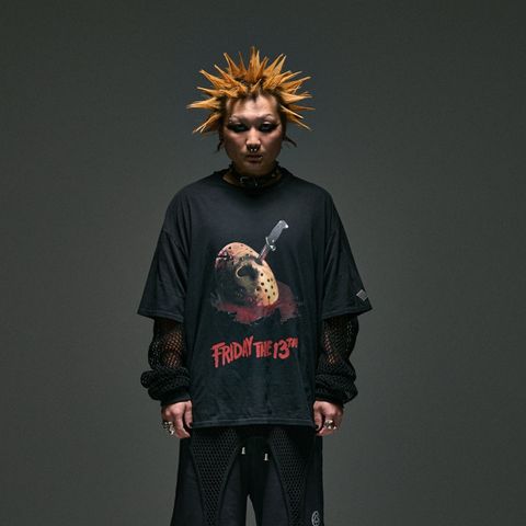 x FRIDAY THE 13TH VINTAGE EFFECT T-SHIRT 01 (BK)｜13日の金曜日 半袖Tシャツ｜PD26MC01