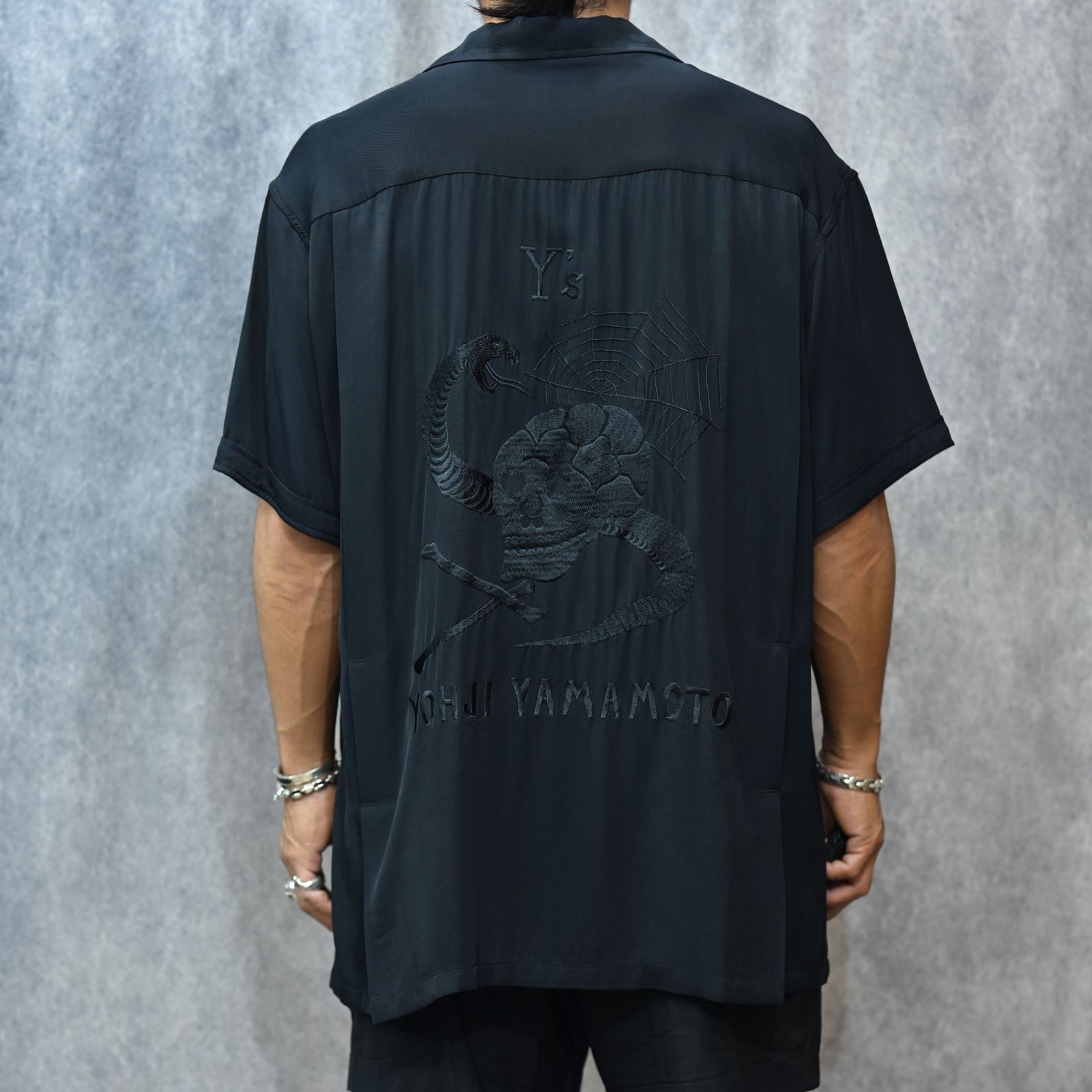 SUKASHIRT （BLACK） /  半袖シャツ スカシャツ （ブラック） YM-B55-215-1