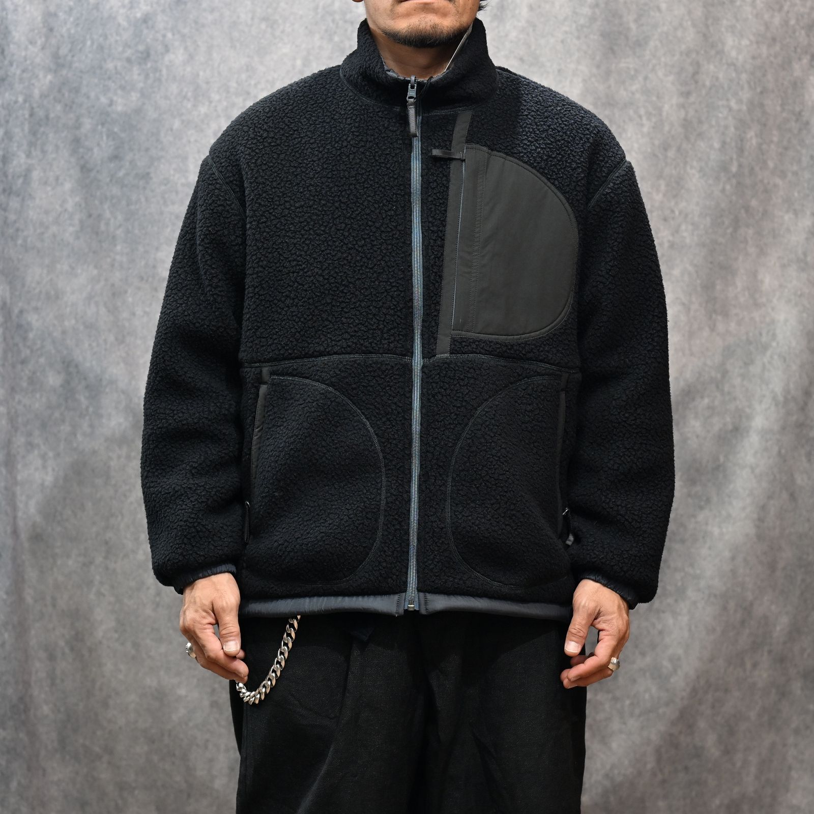 FLEECE LINER NYLON ZIP UP JACKET （BLACK）｜フリース リバーシブルジャケット （ブラック） PC-022-3623-10
