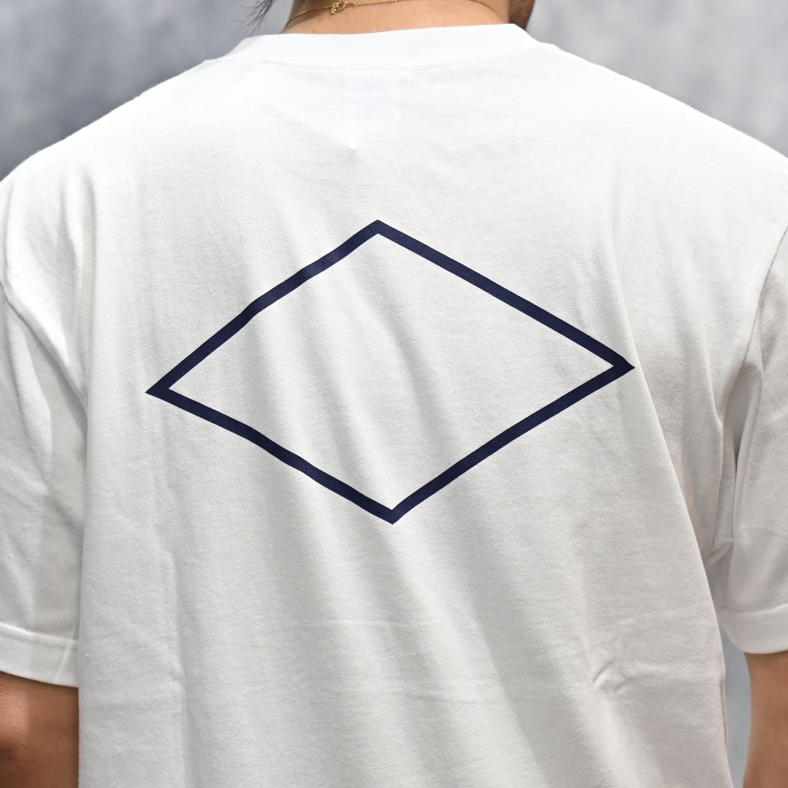 DIAMOND BACK TEE （WHITE）｜ダイアモンド プリント Tシャツ （ホワイト） 602-261-17