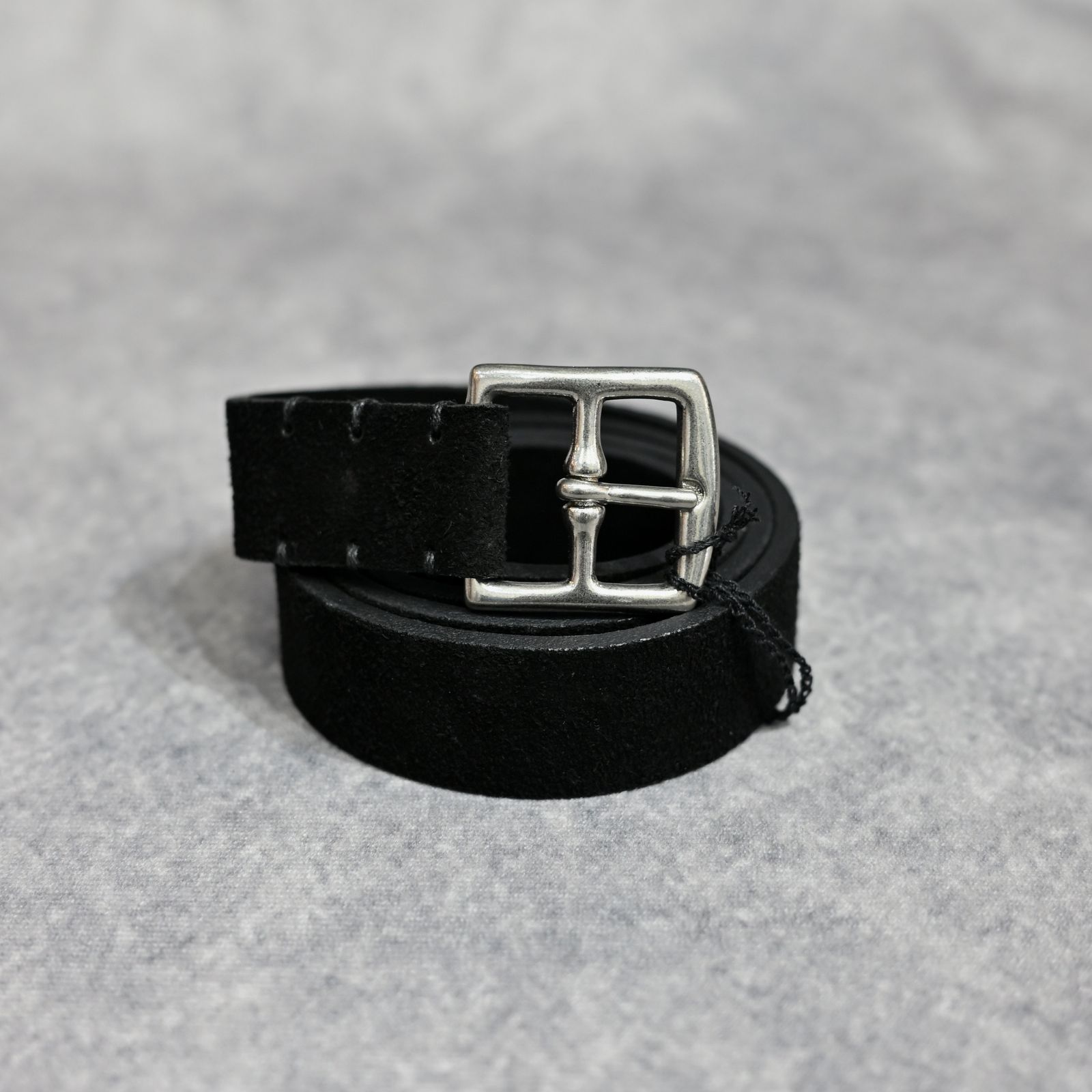 Thick Velour Blade-tip Studs Belt （BLK）｜ベロア 剣先スタッズ ベルト｜MDLBT001