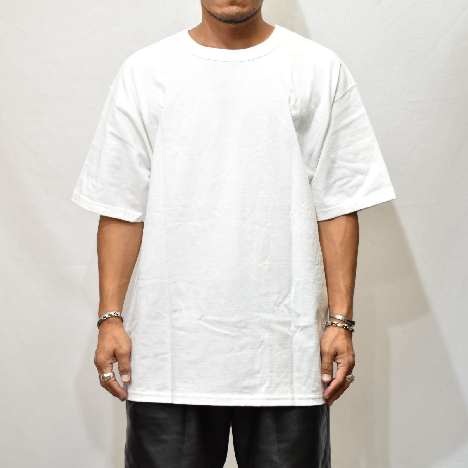 CHAMPION 7OZ ”chord” EMBROIDERY SHORT SLEEVE TEE (WHITE) / チャンピオン ロゴ刺繍 半袖Tシャツ