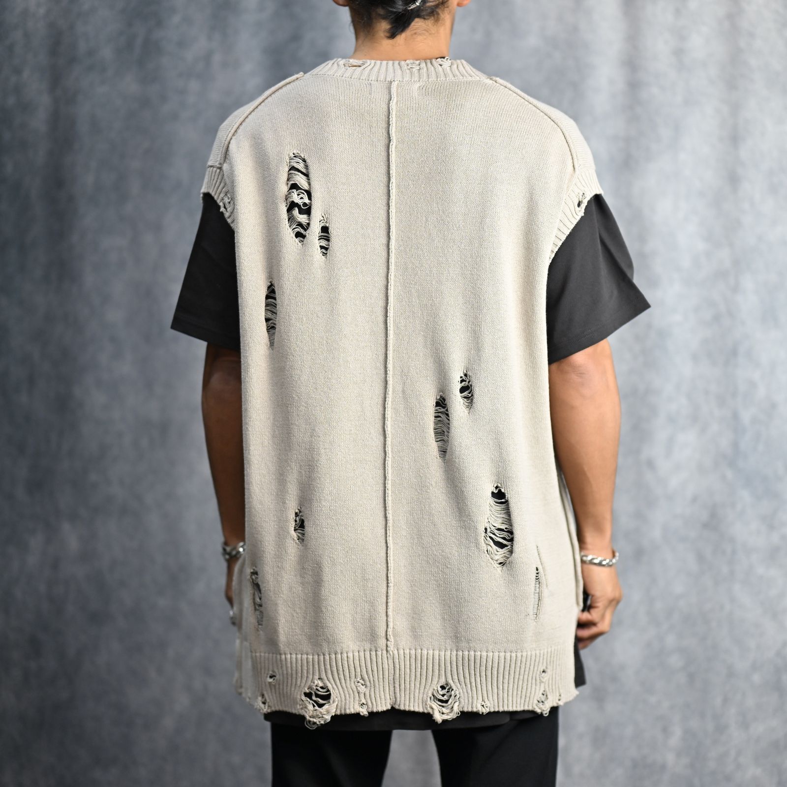 7G2P JERSEY V NECK VEST （BEIGE） ニットベスト / HP-K13-098 （ベージュ）