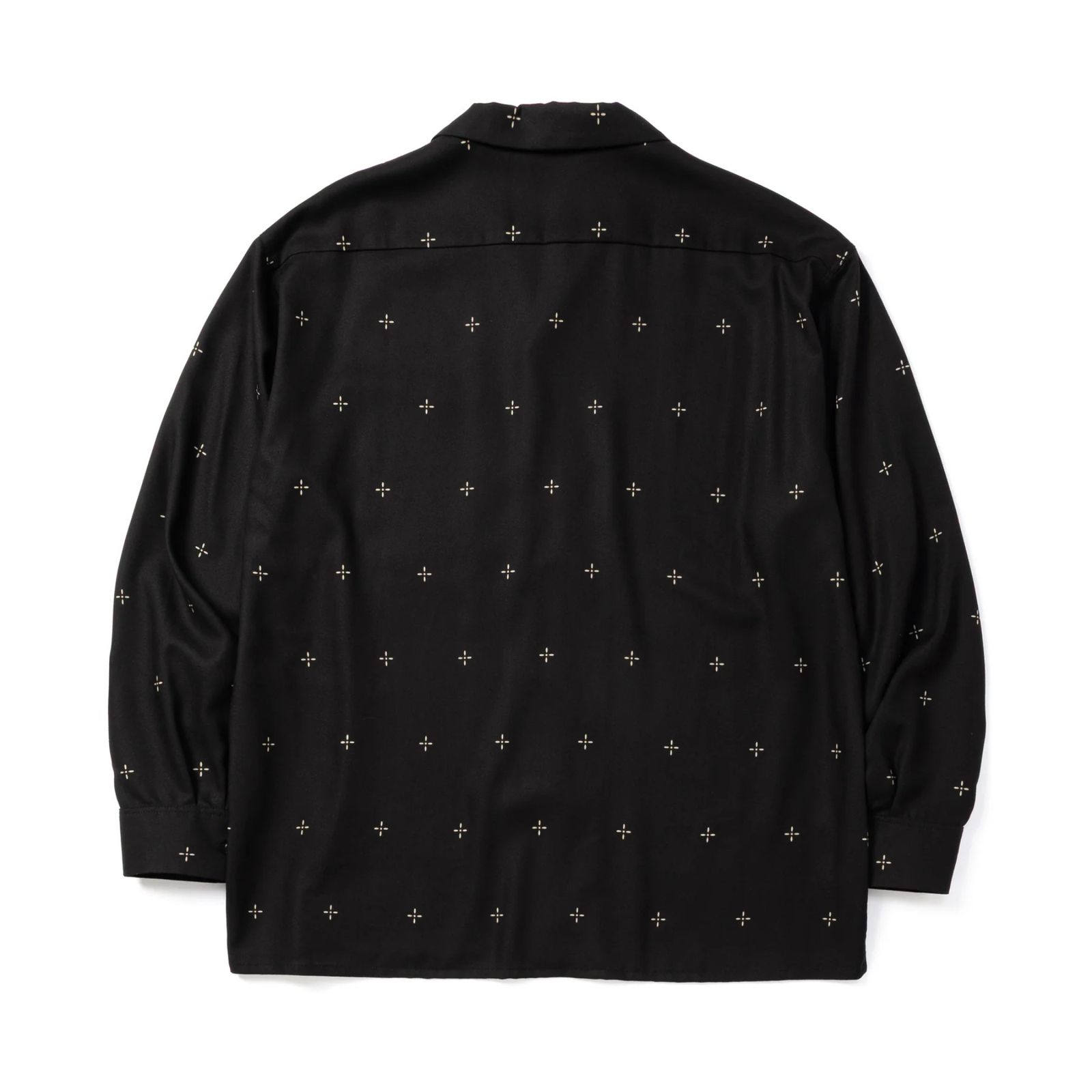 CROSS PATTERN SH (BLACK)｜クロス柄 オープンカラー 長袖シャツ｜CL-26AWCRS003