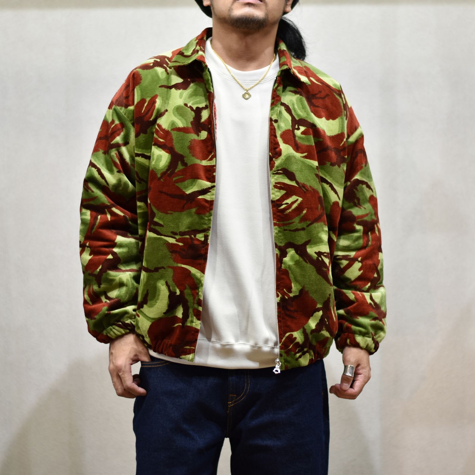 CALEE - British camouflage pattern corduroy harrington jacket