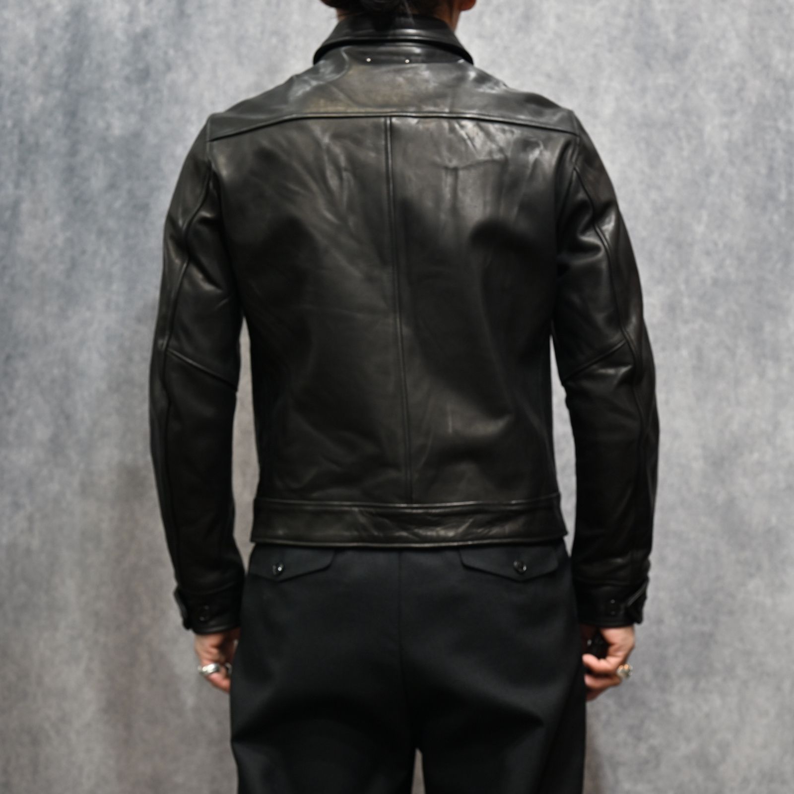 Leather Zipup JKT （BLK）｜レザージャケット｜2602-8001