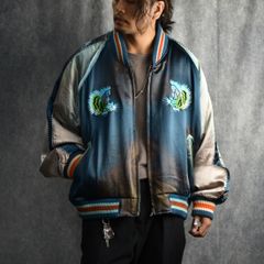 UPSIDEDOWN TIGER EMBROIDERED AGED SOURVENIR JKT (exclusive-1) / 虎 刺繍 スーベニアジャケット スカジャン