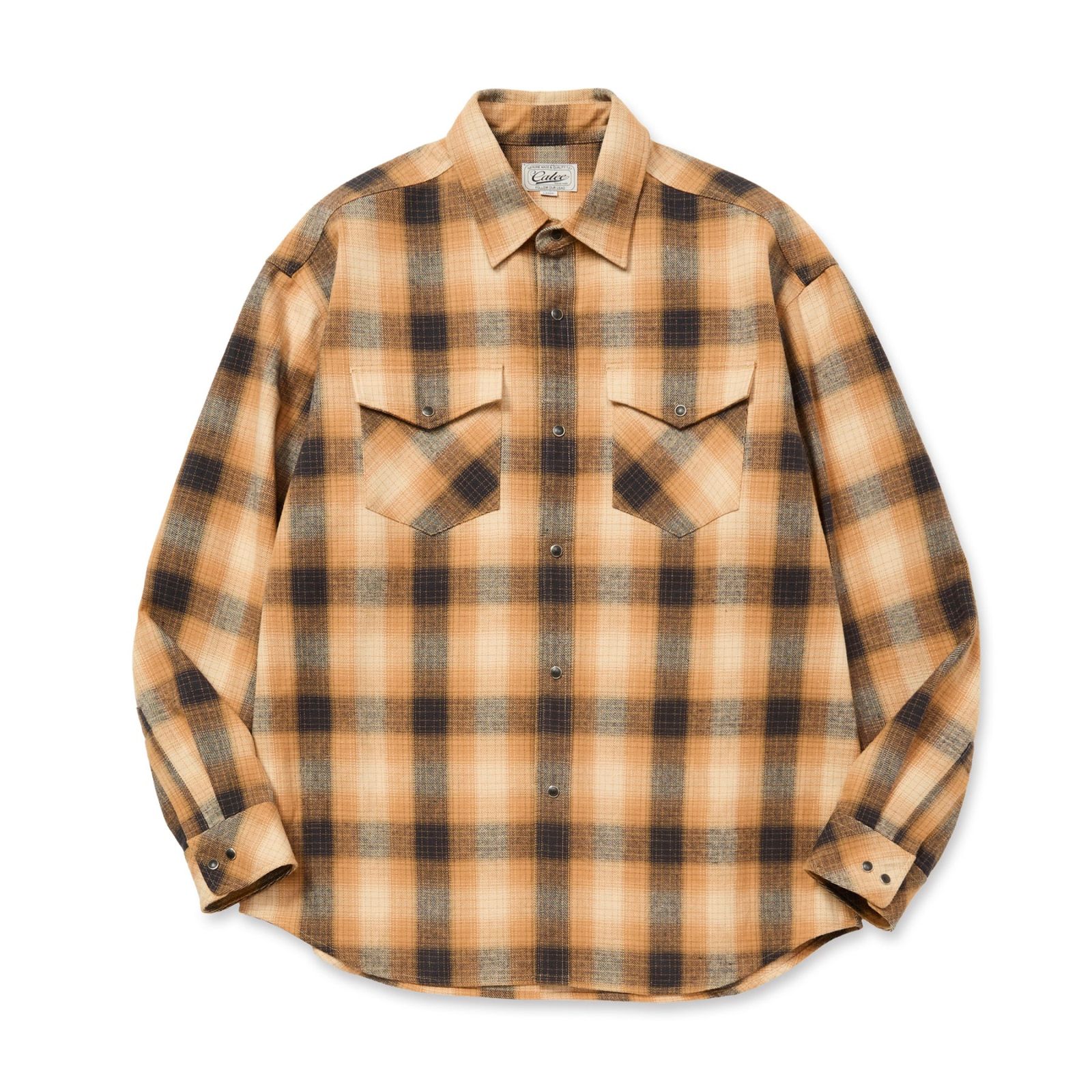 OMBRE CHECK WESTERN L/S SH (ORANGE)｜オンブレーチェックウエスタン 長袖シャツ｜CL-25AW031