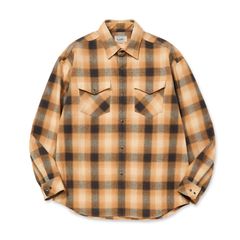 OMBRE CHECK WESTERN L/S SH (ORANGE)｜オンブレーチェックウエスタン 長袖シャツ｜CL-25AW031