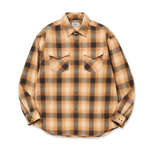 OMBRE CHECK WESTERN L/S SH (ORANGE)｜オンブレーチェックウエスタン 長袖シャツ｜CL-25AW031