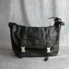 ジャパンダブルショルダー製品染め メッセンジャーバッグ （BLACK / ブラック）