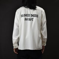 EMBROIDERY OPEN COLLAR L/S SH (WHITE) / オープンカラー 長袖シャツ