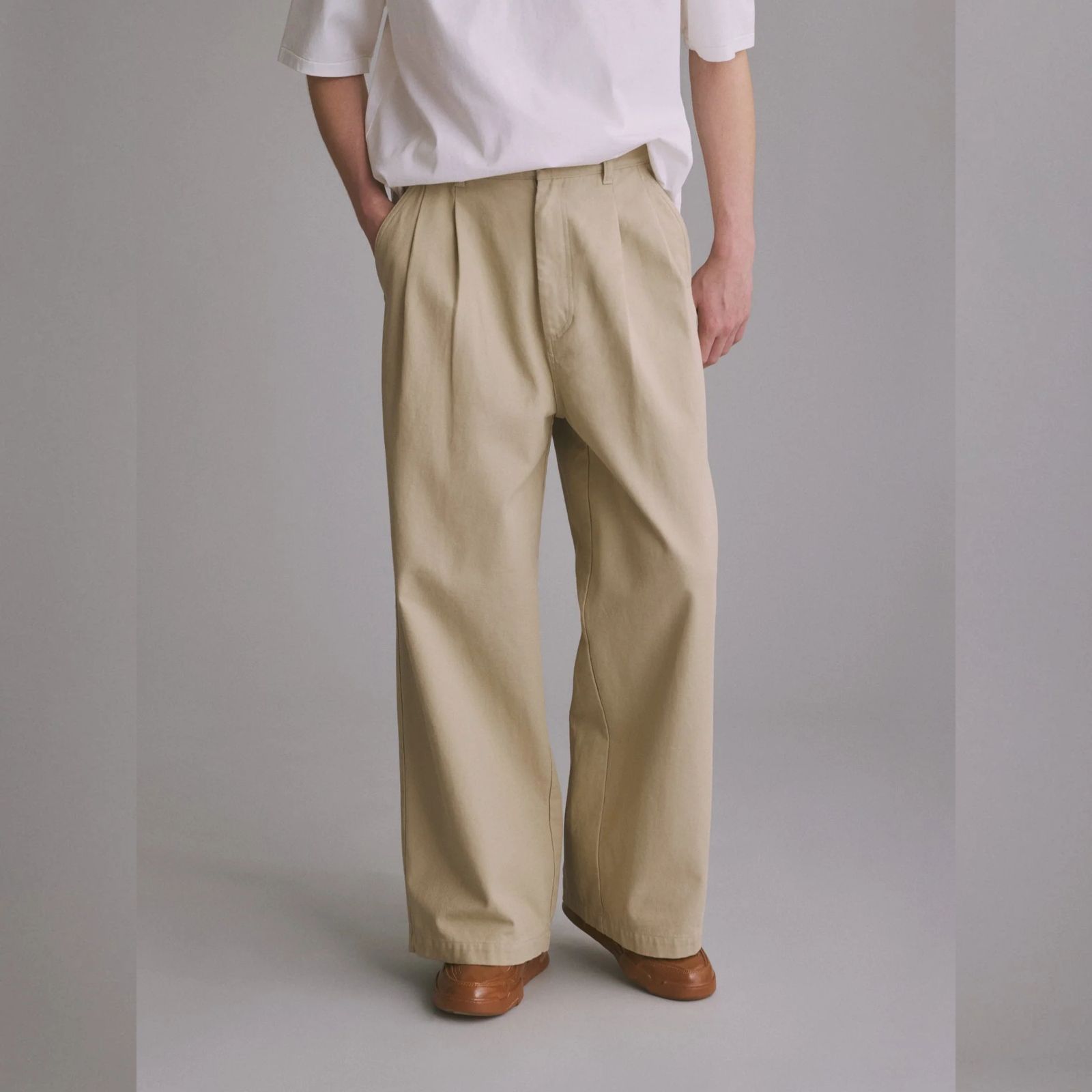 CHINO WIDE TROUSERS （BEIGE） / チノパンツ ワイドトラウザー （ベージュ） 2026SS-PT2-YT