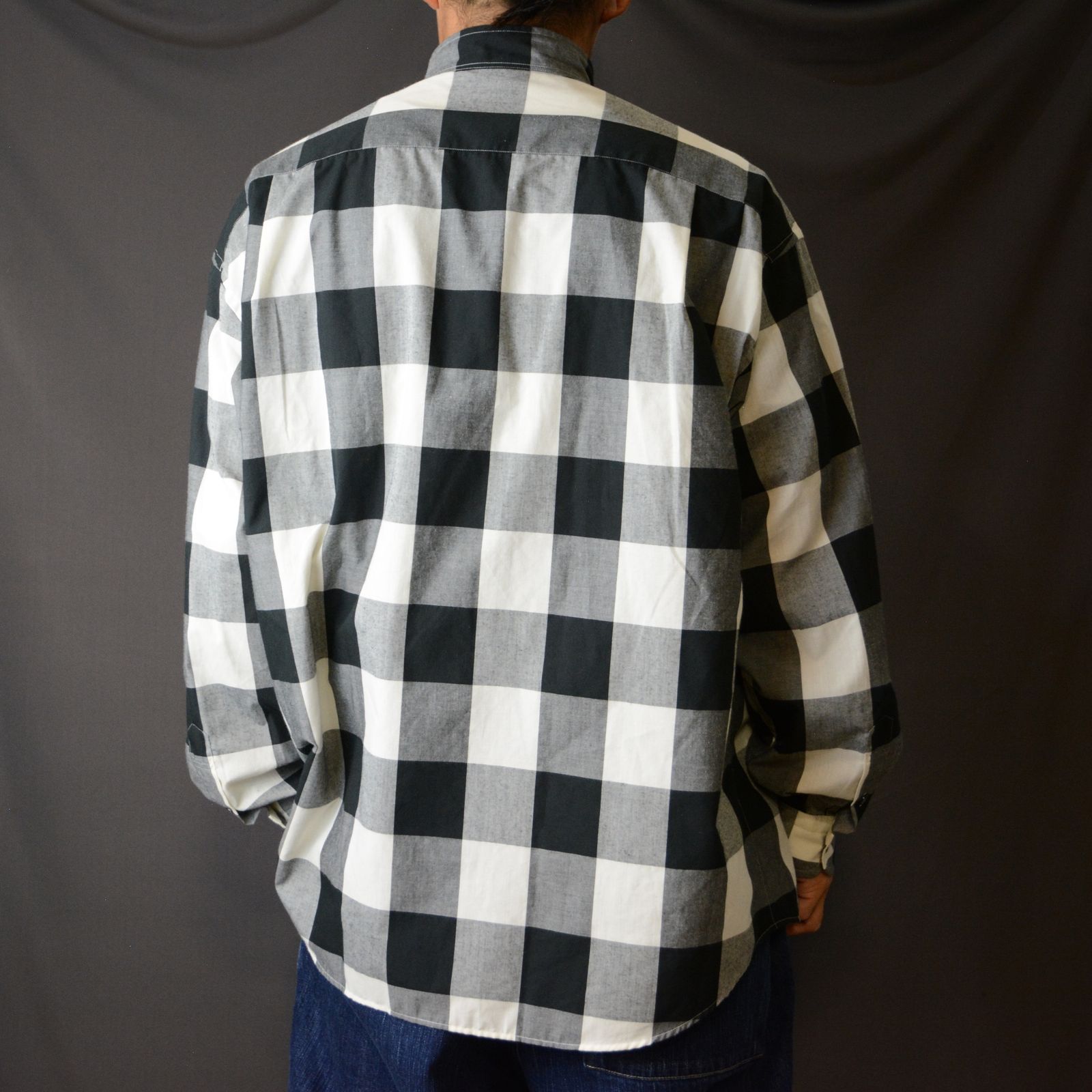 Porter Classic - BLOCK CHECK STAND COLLAR SHIRT (BLACK) - ブロックチェック  スタンドカラーシャツ （ブラック） | chord online store