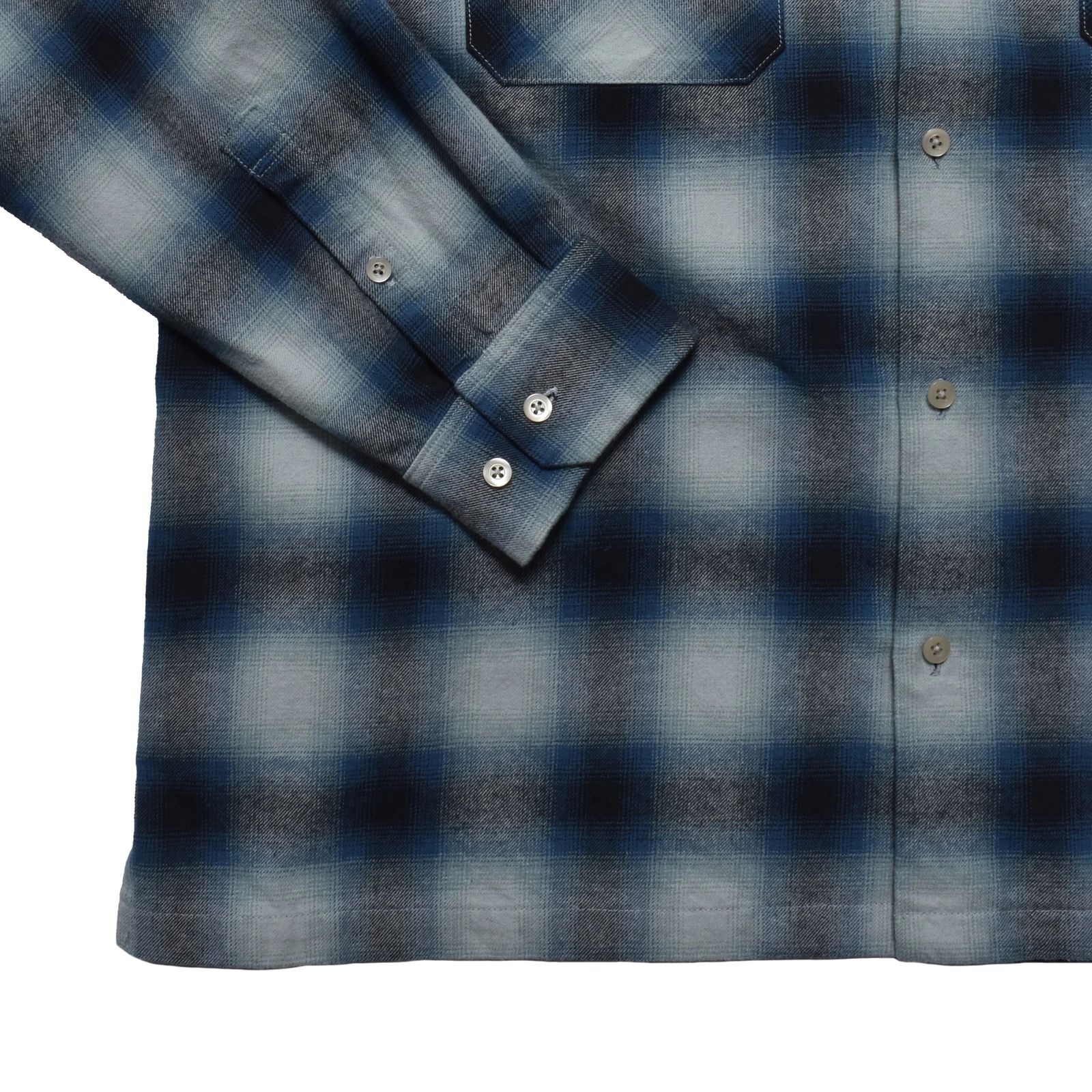 C.Flannel Ombre Open Collar SH （BPT）｜コットンフランネル オンブレーチェック オープンカラーシャツ｜2509-5004