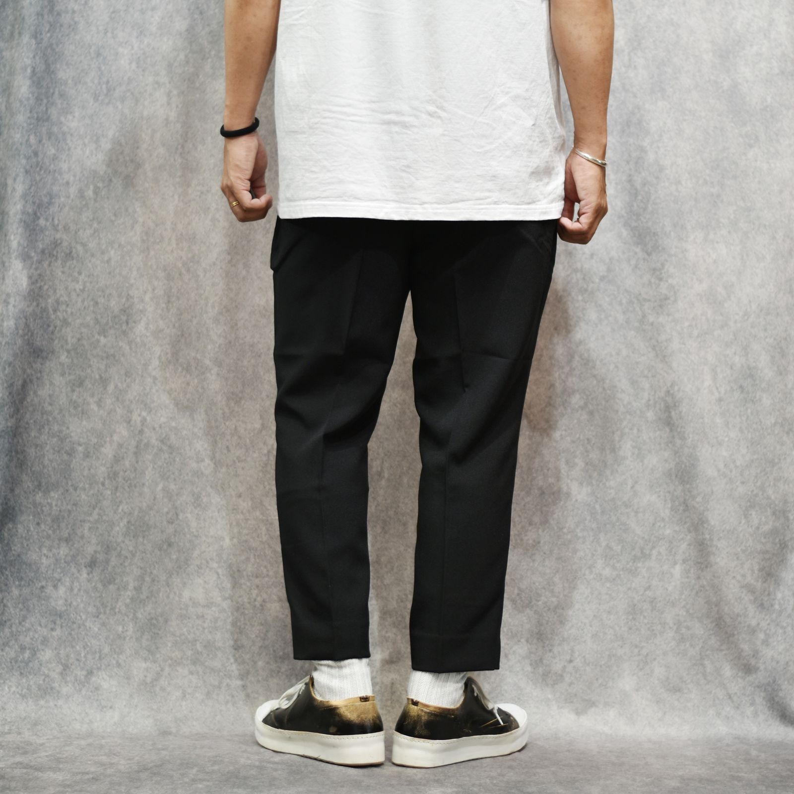 VINTAGE TYPE CROPPED SLACKS (BLACK)｜クロップド スラックス｜CL-26SS055