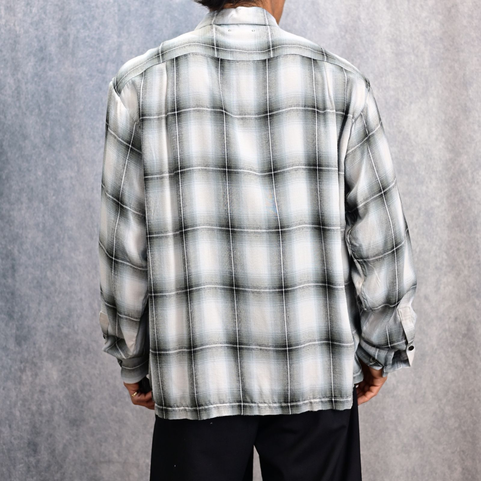 R.Ombre Open Collar SH (BLT) / レーヨンオンブレ オープンカラーシャツ （ブラック） / 2503-5004