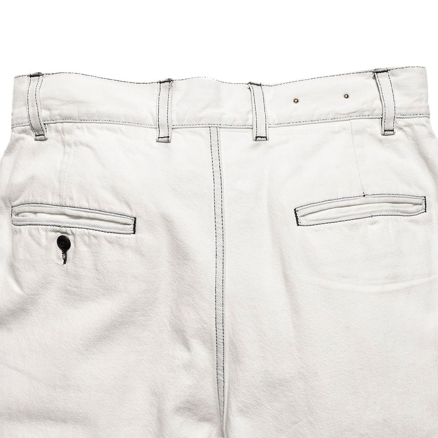 Denim Tucked Wide TRS （WHS） / ワイドデニムデニムワークパンツ （ホワイト）
