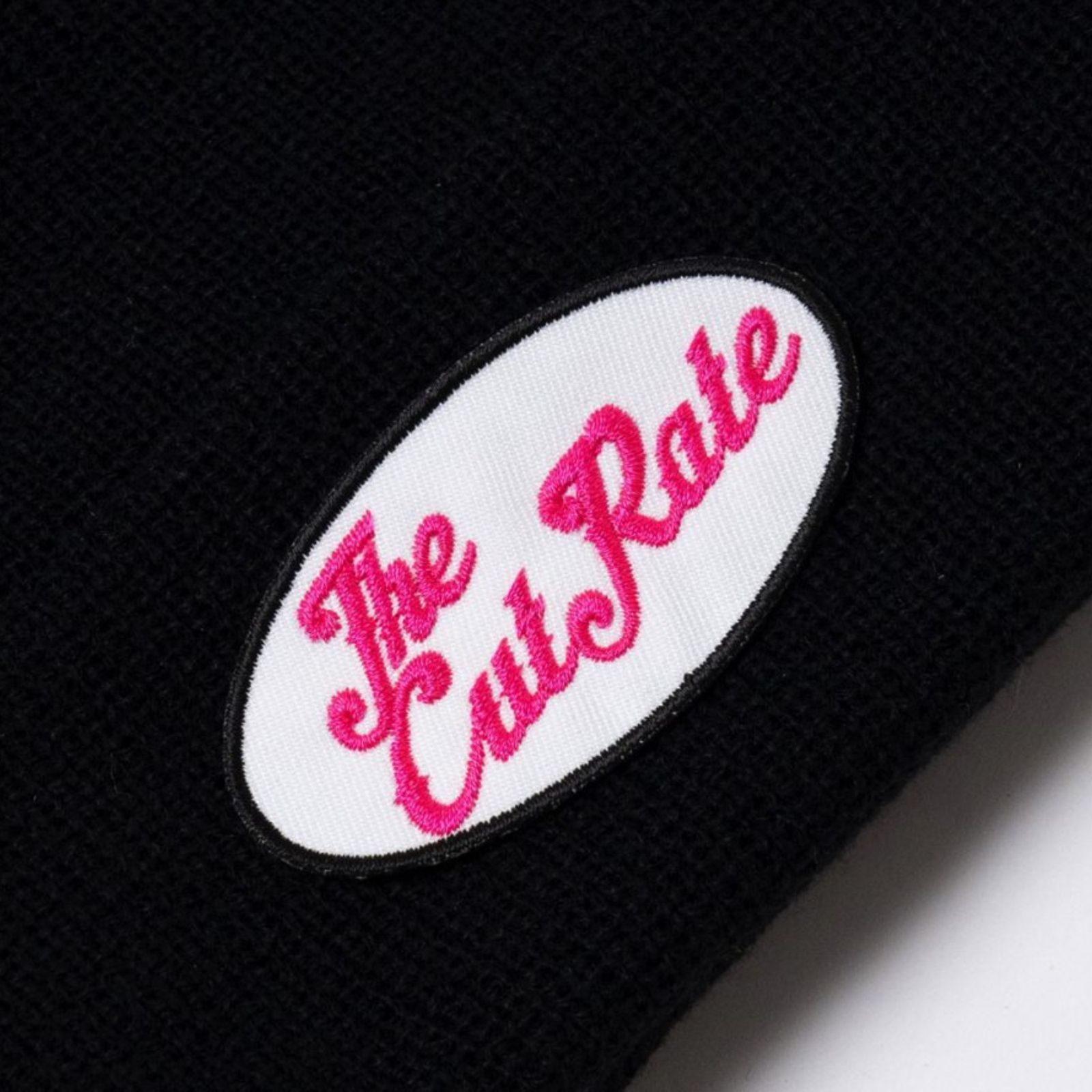 CUTRATE WAPPEN KNIT CAP (BLACK × PINK) / カットレイト ワッペン ニットキャップ