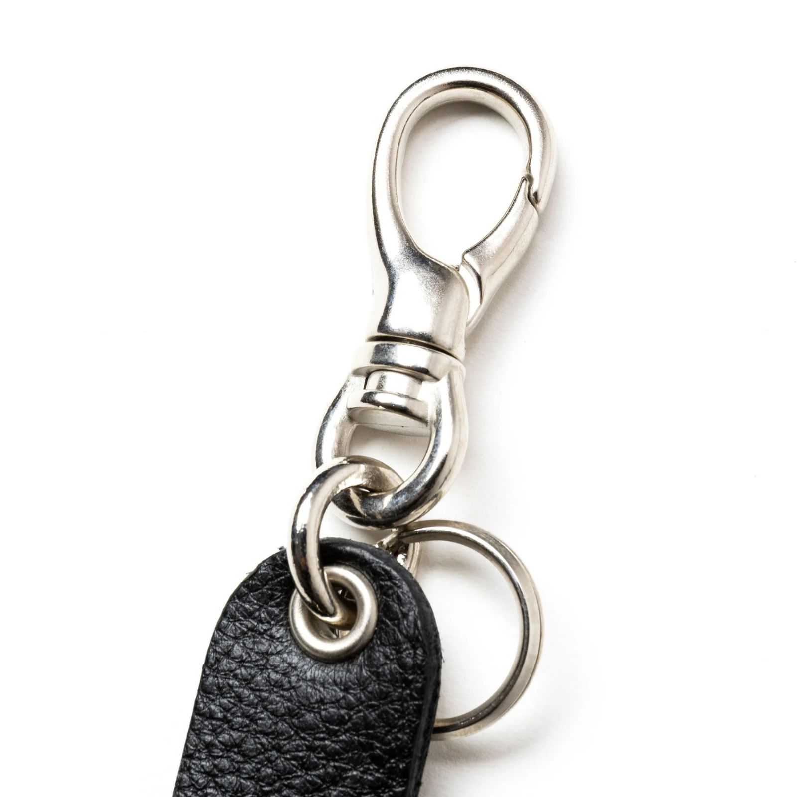 STUDS LEATHER FLAT KEY RING (BLACK) / スタッズレザー キーリング キーホルダー