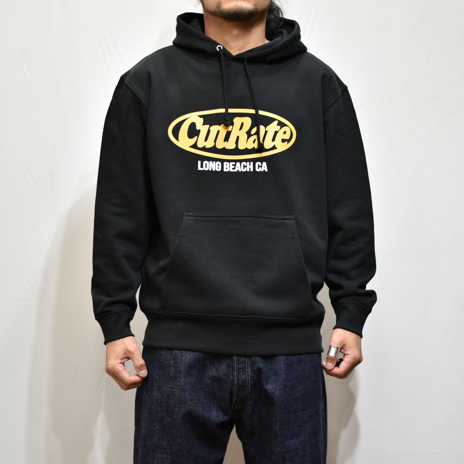 CUTRATE LOGO L/S PULLOVER PARKA  (BLACK)