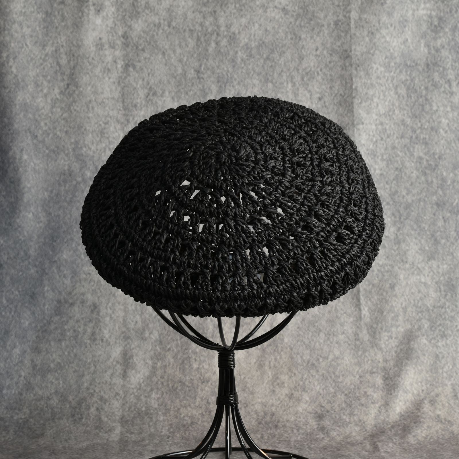 Paper Braid Beret "PARASELENE" (BLACK) / バスクベレー帽