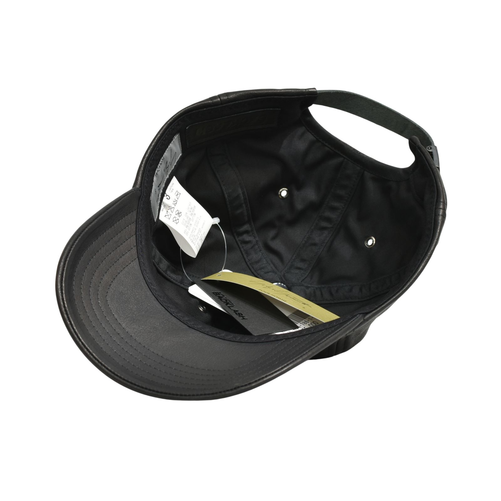 × ISAMU KATAYAMA BACKLASH｜B.B CAP （BLACK）｜ファニチャーレザー ベースボールキャップ｜HW-H14-786