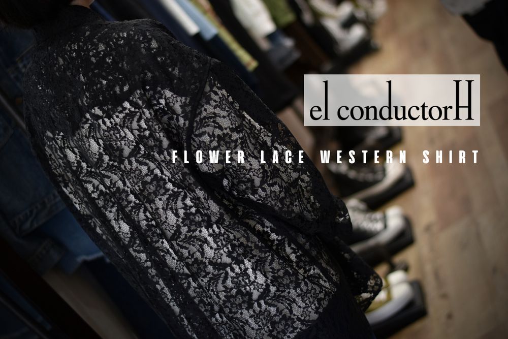 宜しくお願いしますel conductorH FLOWER LACE WEATERN SHIRT