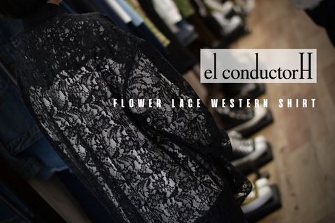 el conductorH - FLOWER LACE WEATERN SHIRT (BK) | chord online store