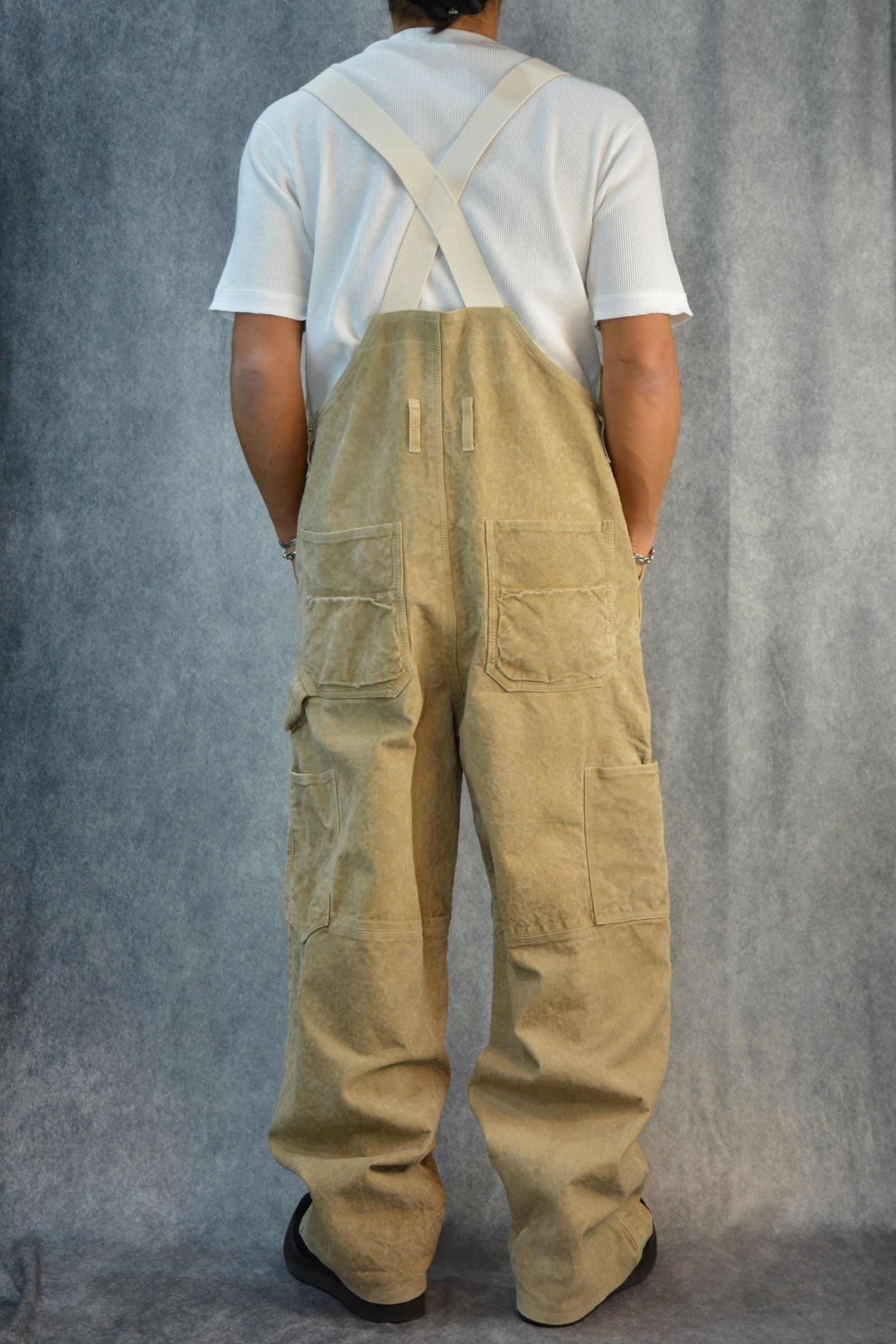 ジャパンカーフ 白鞣し製品洗い オーバーオール（BEIGE/ベージュ）