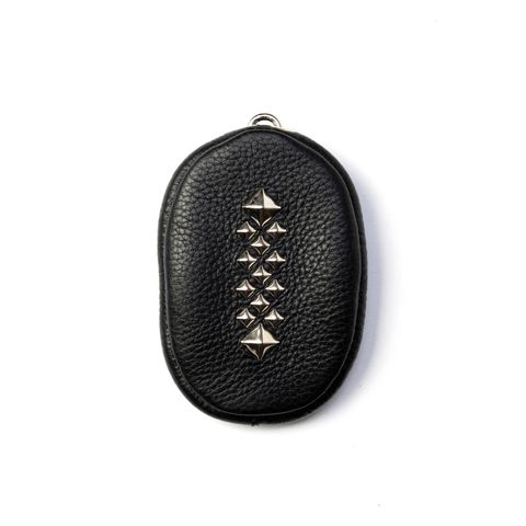 STUDS LEATHER ZIP COIN CASE (BLACK)｜スタッズレザー ジップ コインケース｜CL-26AWLE016