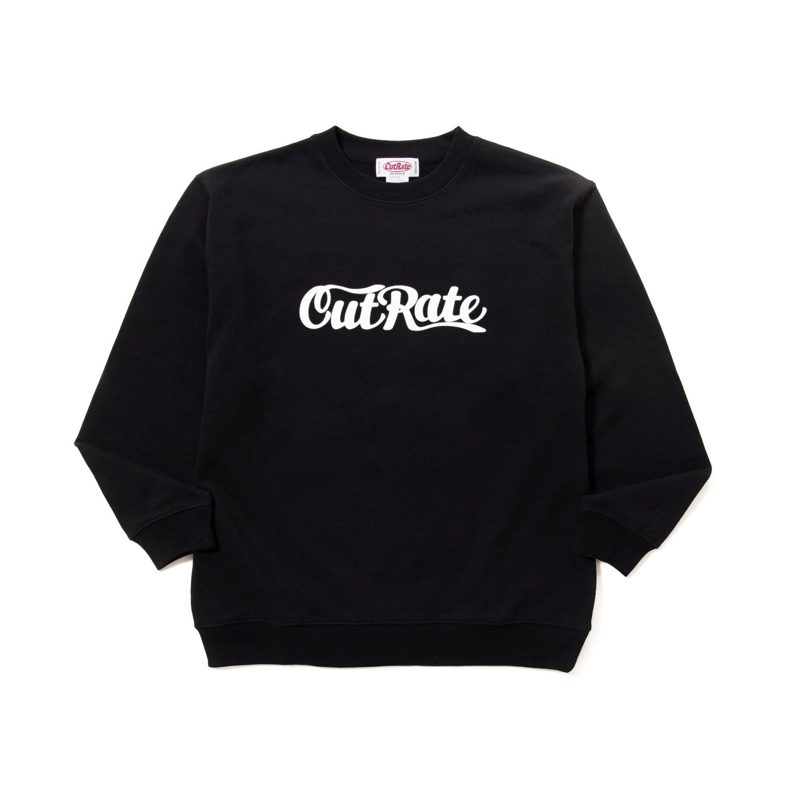 CUTRATE LOGO CREW NECK SWEAT (BLACK)｜プリント スウェット トレーナー｜CR-26SS005