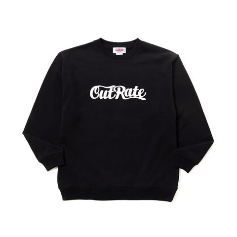 CUTRATE LOGO CREW NECK SWEAT (BLACK)｜プリント スウェット トレーナー｜CR-26SS005