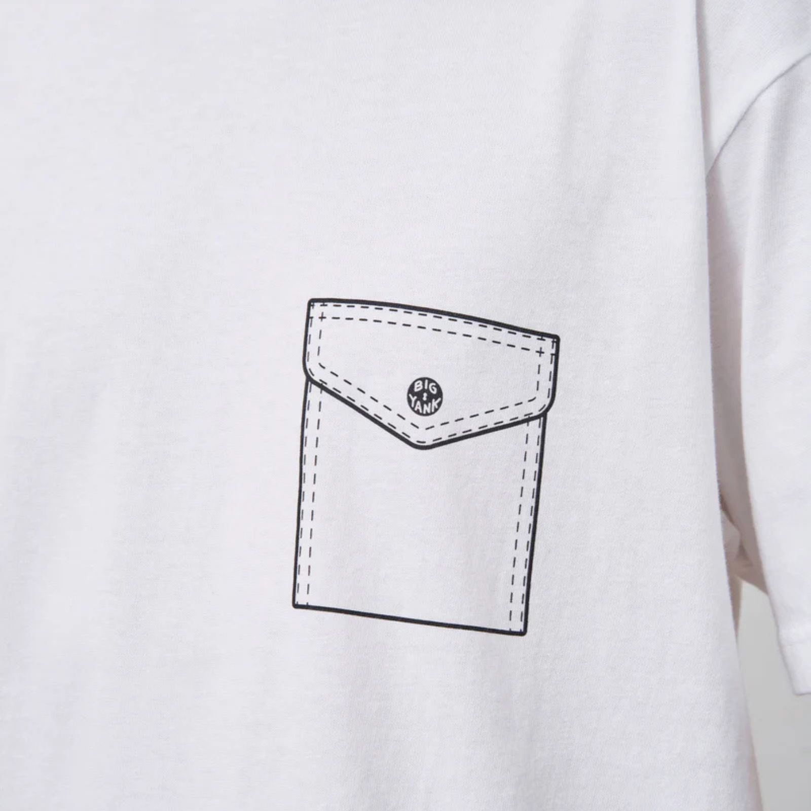 Y1935 FAKE POCKET TEE （WHITE）｜ フェイクポケット プリント Tシャツ （ホワイト） 602-261-16