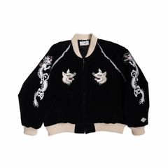VELVETEEN FOX EMBROIDERED SOURVENIR JKT (BK) / 別珍 狐 刺繍 スーベニアジャケット