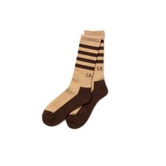 CALEE Logo line socks (Brown) / ライン ソックス