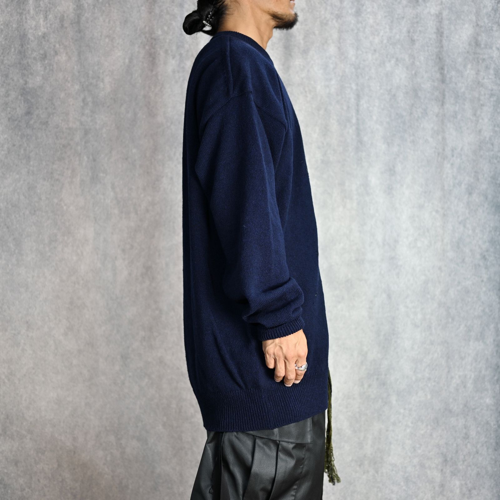 JERSEY X ARGYLE BIG PULOVER （NAVY） /  アーガイル柄 ビッグ プルオーバーニット （ネイビー）